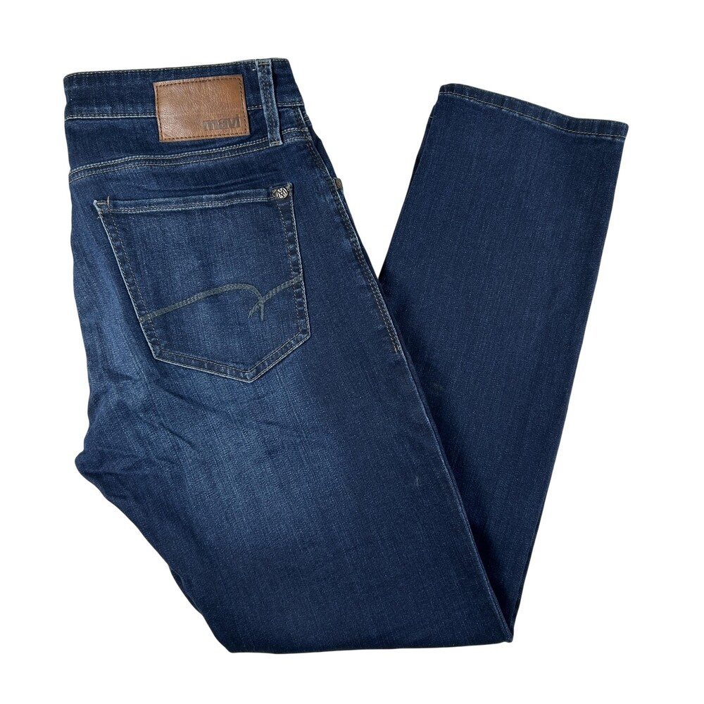 Mavi Marcus Jeans Mens 32x30 Medium Wash Blue Slim Straight Fit Stretch Denim